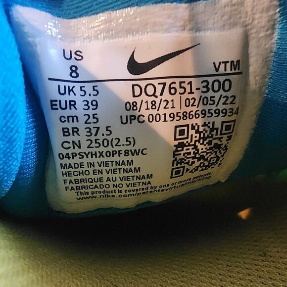 Nike Air Vapormax Plus Blue Green White Sneaker Shoes Womens Sz 8 | DQ7651-300 - Picture 11 of 13